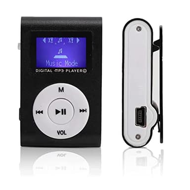 Mini Lettore Musicale MP3 Hi-Fi Portatile con Suono Senza Perdita con Slot di Memoria e Batteria a Lunga Durata per Esterni, Cuffie Incluse, Supporto Fino a 32 GB, Nero/Bianco(Nero)