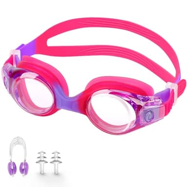 JATEKA Occhialini Nuoto Bambini Unisex Anti-Appannamento Occhiali per Bambina & Ragazzino, Onte nasale Anti-Appannamento, Anti UV, Mirror Lenti HD, Occhialini da Mare/Piscina 4-14