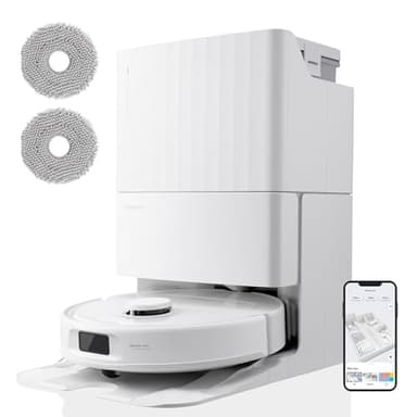 roborock Qrevo S Set Robot Aspirapolvere 7000Pa con Stazione Autopulente, Svuota Automaticamente la Polvere/Pulisce il Panno Rotante Sollevabile/Ricarica l'acqua (Roborock Qrevo S Set Bianco)