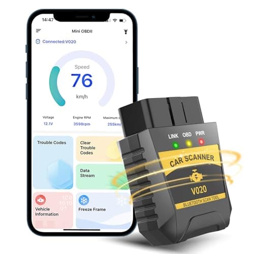 Journeyside OBD2 Auto Diagnostica Bluetooth Auto Scanner, Diagnosi Auto Professionale Code Lettore Per iOS&Android Spia Motore Controllo,Diagnostico Adatto alla Maggior Parte dei Veicoli a Benzina
