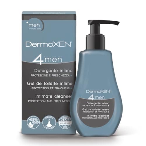 Dermoxen 4 Men Detergente Intimo Uomo, Antibatterico contro i Cattivi Odori Intimi. Sapone Intimo Uomo con Fibre Prebiotiche e Mentolo ad Azione Rinfrescante. 125 millilitri