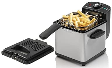 Bestron Friggitrice a olio, mini friggitrice, con tecnologia a zona fredda e controllo della temperatura fino a 190°C,con cestello in acciaio inox, finestra e filtro olio, colore:argento