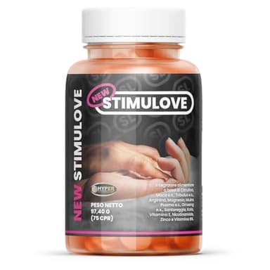 Hyper New Stimulove 75CPR - Integratore sessuale uomo con Maca Peruviana, Citrullina, Tribulus, Arginina, Vitamina E, Ginseng e Zinco - Energizzante Benessere maschile Virilità Vigore Made in Italy