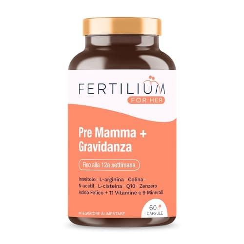 Fertilium Vitamine PreMamma Gravidanza - Acido Folico per Rimanere Incinta + Inositolo - Multivitaminico Donna con 11 Prenatal Vitamins + 9 Minerali - Integratore Fertilità + Concepimento - 60 Capsule