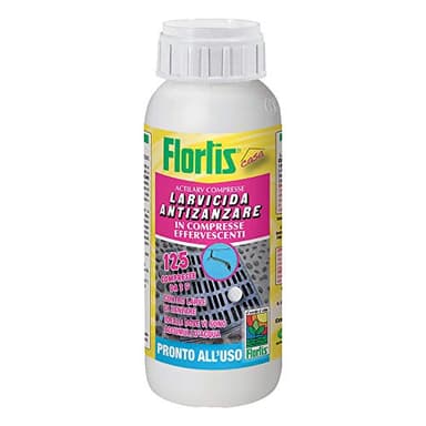 LARVICIDA ANTIZANZARE 125 COMPRESSE FLORTIS PROTEZIONE CASA ZANZARE INSETTI PIANTE GIARDINO