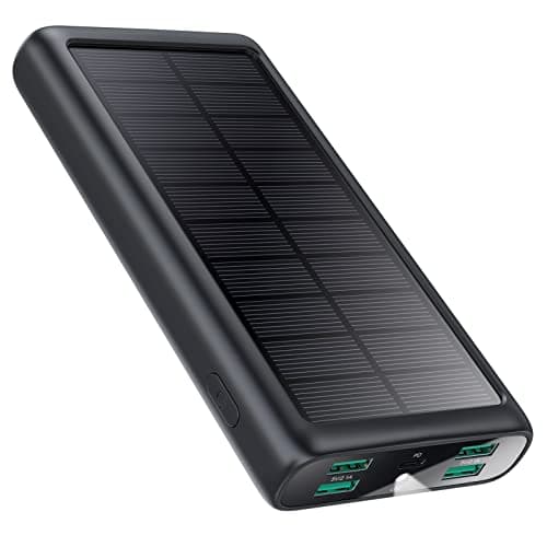 Power Bank 26800mAh,Compatto Caricatore Portatile Solare 15W PD 3A USB C Ingressi&Uscite Powerbank Solare con Torcia LED Incorporata Batteria Esterna per iPhone Samsung Huawei Xiaomi Nintendo Switch