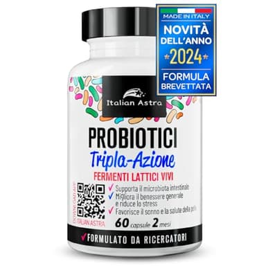 DAI RICERCATORI AI CONSUMATORI, Fermenti Lattici Probiotici per Intestino, Ceppi Selezionati per Adulti, Colon Irritabile, Difese Immunitarie, Enzimi Digestivi - 60 Capsule 2 Mesi