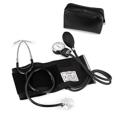 Misuratore manuale di pressione arteriosa Scian, bracciale manuale per la pressione arteriosa con stetoscopio (nero-BK2)