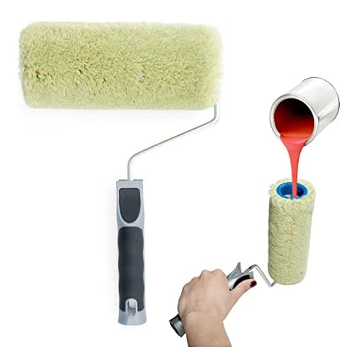 PENNELLIFICIO 2000 | Rullo in Tessuto Acrilico con Serbatoio per la Pittura Integrato, Antigoccia, Per Tinteggiare, Muri Interni, Idropittura, Larghezza 20 cm, ⌀ 8,5 cm – Made in Italy
