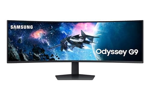 Samsung Monitor Gaming Odyssey G9 (S49CG954), Curvo (1000R), 49", 5120x1440 (Dual QHD), 32:9, HDR1000, HDR10+, VA, 240Hz, 1ms (GtG), Freesync Premium Pro, HDMI, USB 3.0, DP, Ingresso Audio, HAS