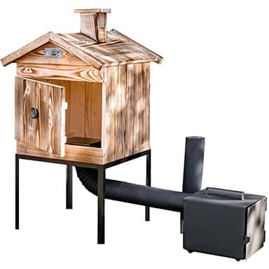 ADGO Smokerhouse Modulare 50 cm, Affumicatura in Legno di Abete Rosso, da Giardino, Camera Tradizionale per Affumicatura, Stufa, non Impregnato, Camera di Fuoco Media