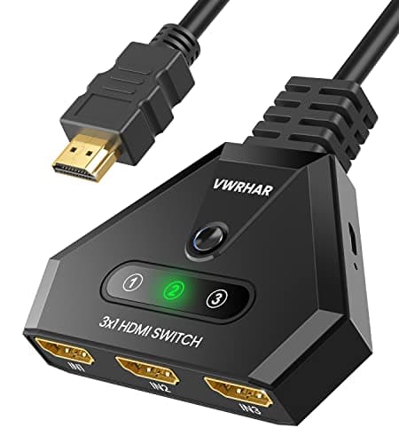 Switch HDMI 4K, Sdoppiatore HDMI Alluminio HDMI Splitter 3 In 1 Uscita con Telecomando, HDMI Switch Supporta 4K 3D 1080P Full HD HDCP per PS5/PS4/ PS3/HDTV/Xbox/Blu-Ray/DVD Player/Fire Stick
