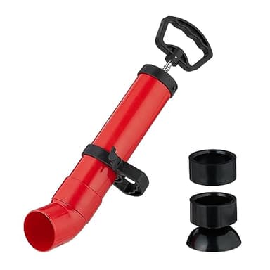 Relaxdays Pompa Sturalavandini Aria Compressa, 2 Inserti per Il Bagno, Stura Scarichi Intasati per Lavandino, Nero Rosso, 48 x 16 x 48 cm
