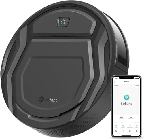 LEFANT Robot Aspirapolvere con 2200Pa, Senza Grovigli,7,6cm Ultra Sottile,Autocaricante,Wi-Fi/App/Alexa,120 Minuti,6 Modalità di Pulizia,Ideale per Peli di Animali Domestici,Pavimenti Duri M210-Pro