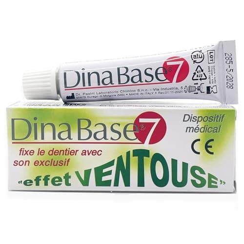 DINABASE 7 Adesivo termoplastico per protesi: fai aderire di nuovo la tua protesi fino a 7 giorni [Non è una colla adesiva, agisce come un rivestimento per protesi aderente]