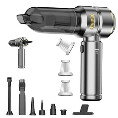 Ronghaonan Aspirapolvere Portatile Senza Fili,20000Pa 4 in 1 Mini Aspirapolvere Auto senza fili Alta Potenza Aspirazione,Aspiratore e Soffiatore con Motore Brushless, pulizia casa