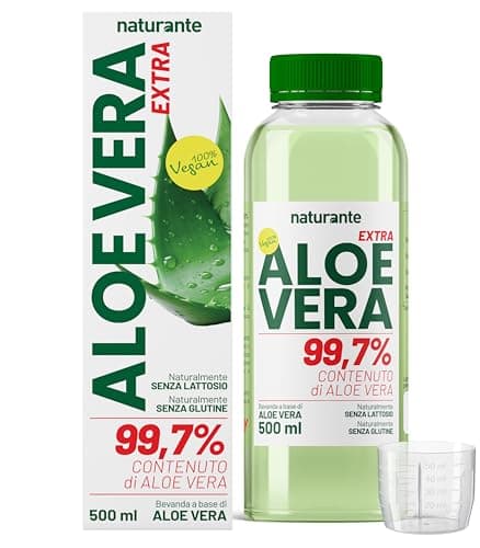 Aloe Vera da bere - ALOE 99,7%. Succo, Aloe Vera Pura dimagrante, Depurativo forte con sollievo del sistema digerente. Succo PURO di Aloe GEL vera da bere, Effetto 10 giorni DETOX. Naturante
