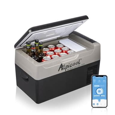 Alpicool G22 22 Litri Frigoriferi per Auto Frigo Frigorifero Elettrico Congelatore Portatile per Auto/RV Camion Barca Campeggio 12/24V DC