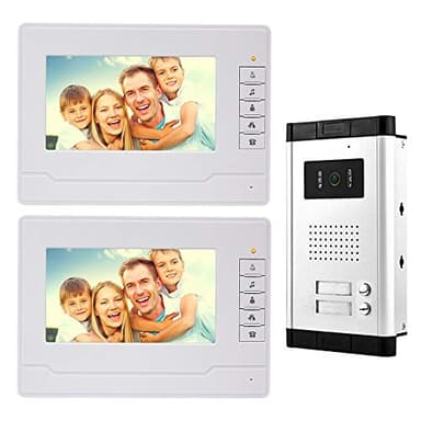 NN99 Videocitofono campanello citofono Kit sistema 7 pollici chiaro display IR Solo movimento porta visione notturna campanello 2 monitor per casa/appartamenti