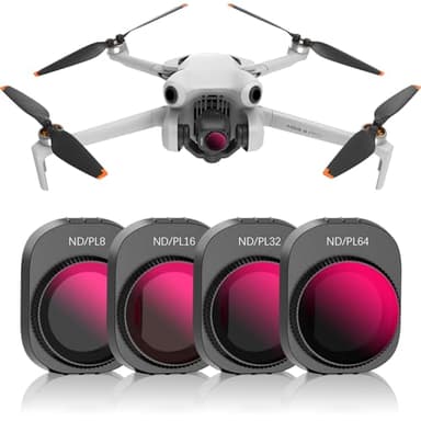 FPVtosky Set di filtri ND/PL per DJI Mini 4 Pro Accessori, 4 Pack ND8/PL ND16/PL ND32/PL ND64/PL Filtro polarizzatore HD Vetro Ottico Filtro a densità neutra multistrato