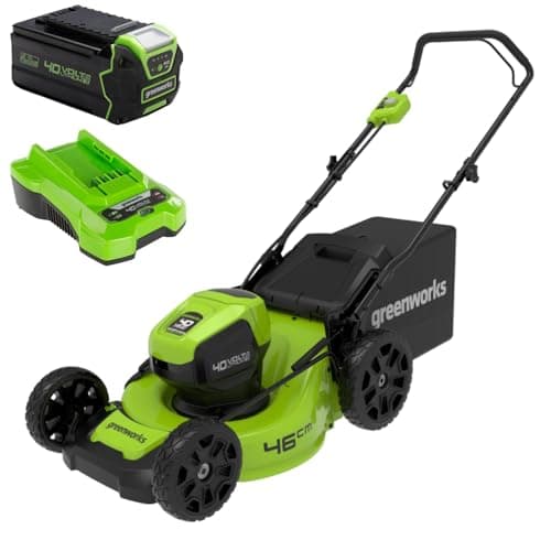 Greenworks 40V Tagliaerba a batteria con batteria da 4ah e caricabatterie, GD40LM46HPK4, 46cm di taglio, rasaerba senza spazzole, 7 altezze regolabili