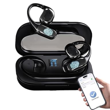 Hocomay AI Cuffie Traduzione, 138 Lingue Auricolari Traduzione Simultanea, Senza Fili Traduttore Vocale Auricolare, Dispositivo di Traduzione Vocale con LED Display per Viaggi, Affari, Apprendimento