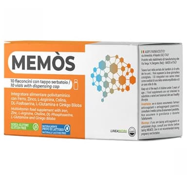 Agips Memos Integratore Memoria concentrazione e Stanchezza Mentale. Ideale per Studiare Contro lo Stress Ricostituente Ginko Biloba Vitamina B. 10 flaconi