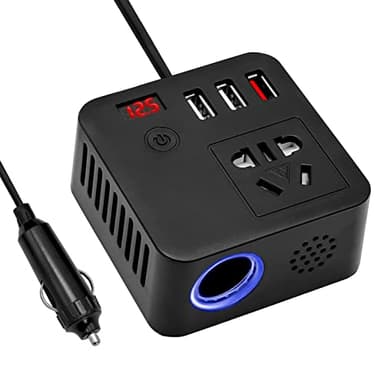 300W Inverter da Auto 12V a 230V Convertitore di Potenza per Auto Camper Smartphone Tablet, con 3 Porte USB, Presa universale