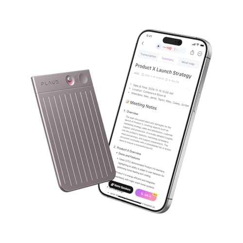 PLAUD NOTE Registratore Vocale AI con Custodia Nera - Trascrivi e Riassumi con Tecnologia AI - Supporta 112 Lingue, 64 GB di Memoria, Controllo App - Perfetto per Riunioni, Lezioni, Chiamate, Colloqui