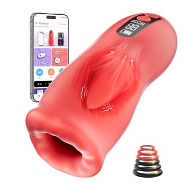 Masturbtore per Uomini Sex Toys - Masturvatore Sexytoysys Uomo con 9 Vibrazioni Della Lingua e 3 Modalità di Suzione, Masturbatore Maschile Vagina Gay Toy Sessuali per Pene, APP Giocattoli per Adulti