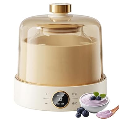 JODAIS Yogurtiera Completamente Automatica, Macchina per Yogurt da 1 Litro con Vaso Interno in Vetro, Controllo Costante della Temperatura e Timer, Yogurtiera Elettrica per Yogurt Fatto