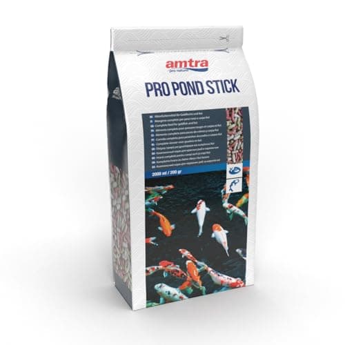 Amtra Pro Pod Stick - Mangime completo per carpe koi, pesci rossi d'acquario e laghetti ornamentali, in stick galleggianti di 12-14 mm, 2 litri