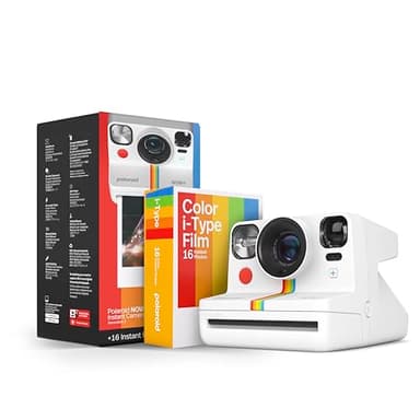 Polaroid Now+ Generation 2 – Fotocamera + Film Bundle (16 foto incluse) – Bianco – Fotocamera a pellicola istantanea controllata da app Bluetooth – 6437