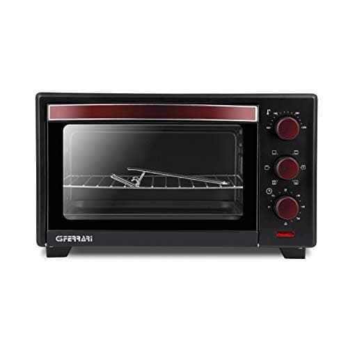 G3 Ferrari G10135 Forno Elettrico Ventilato "Il Moro 20 Plus",1380W, 20 Litri, 100 - 230°C, Antiaderente, Nero / Rosso