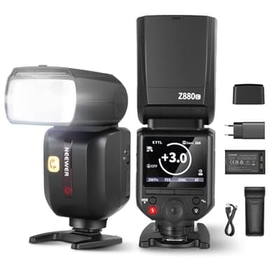 NEEWER Z880-C Camera Flash Speedlite TTL 2,4G 76Ws Compatibile con Canon, UI Avanzata, Luce Pilota Regolabile, Cambio Rapido TCM TTL/M, HSS 1/8000s, Batteria 7,4V/2600mAh, 480 Flash a Piena Potenza