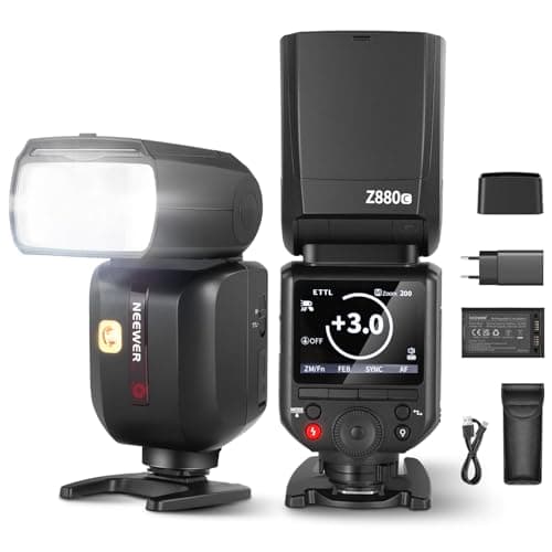 NEEWER Z880-C Camera Flash Speedlite TTL 2,4G 76Ws Compatibile con Canon, UI Avanzata, Luce Pilota Regolabile, Cambio Rapido TCM TTL/M, HSS 1/8000s, Batteria 7,4V/2600mAh, 480 Flash a Piena Potenza
