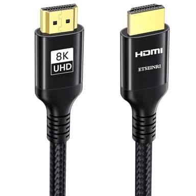 Etseinri 8K 4K Cavo HDMI 10M, Intrecciato in nylon 48Gbps Alta Velocità HDMI® Cavi 4K 240Hz 165Hz 144Hz 120Hz 8K 60Hz 4:4:4 DTS:X eARC HDCP2.3 HDR10+ TV Monitor Proiettore Gaming PC PS5 X-box