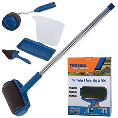 KIT RULLI PITTURA ALLUNGABILE COMPOSTO DA 9 PEZZI CON SERBATOIO ANTIGOCCIA E VASSOIO, PERFETTO PER TINTEGGIARE SUPERFICIE INTERNE ESTERNE METALLICHE E IN LEGNO