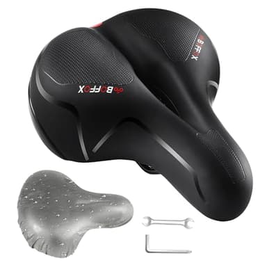 BOFFOX Sella Bici MTB Comoda Morbido in Gel Sella Bicicletta Uomo Donna Ergonomico Impermeabile e Traspirante Ampia Sellino Bici Adatto per Bici da Corsa,Mountain,City Bike
