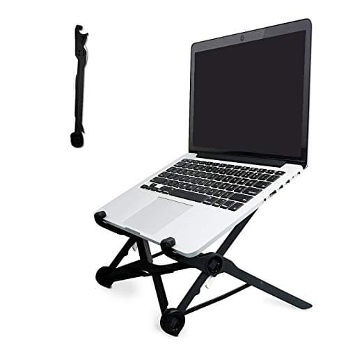 Supporto PC Portatile, APzek Pieghevole Regolabile Supporto Notebook Ergonomico Compatto Supporto per Computer Portatili Ventilato Leggero Supporto per Macbook, Dell, Surface e più (Nero)