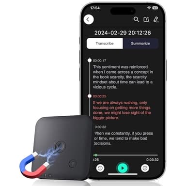 Dittybuy Registratore Vocale AI 64GB – Trascrizione e Sintesi Automatica con ChatGPT-4o, Supporta 102 Lingue, Controllo Tramite App, Ideale per Chiamate, Riunioni e Colloqui