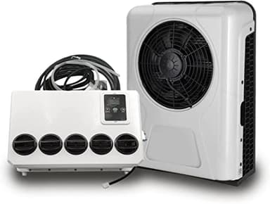 FUNNYBSG Condizionatore ;Aria per Camper da 12 Volt CC, condizionatore ;Aria per Cabina di Camion Elettrico a energia Divisa per unità CA per Camper, EAC1009.12.W, Bianco