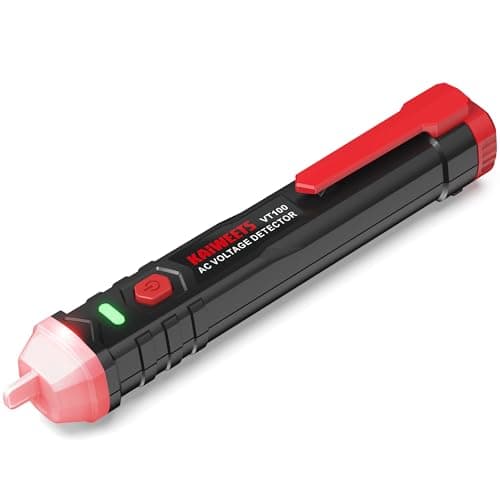 KAIWEETS VT100 Tester di Tensione, AC 50V-1000V Tester di Tensione Senza Contatto con Allarme del Cicalino, Cercafase, Tester Elettrico con Torcia e Test Filo Fase/Neutro