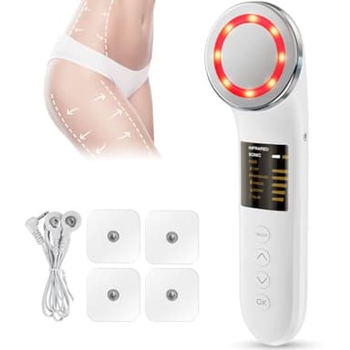 Massaggiatore Anticellulite Elettrico 3 In 1,EMS Macchina di Cavitazione Ultrasuoni,Massaggiatore Elettrico Portatile Senza Fili,Beauty Machine per Corpo e la Pelle del Viso che Stringe