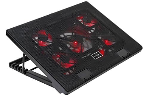 Mars Gaming MNBC2, Base PC, 5 ventole, LED rosso, 2 x USB 2.0, 17,35''', Nero