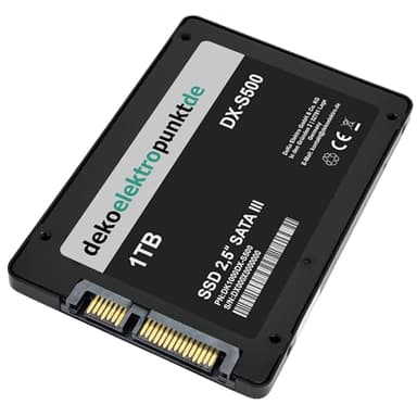 dekoelektropunktde Hard disk SSD da 1TB per Sony Playstation 4, PS4 Pro, PS4 Slim, interno 2,5"