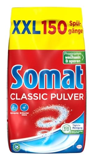 Somat Polvere classica, lavabile in lavastoviglie per la pulizia quotidiana, rimuove le macchie più ostinate ad ogni lavaggio, delicato sull'ambiente, 1 x 2,4 kg
