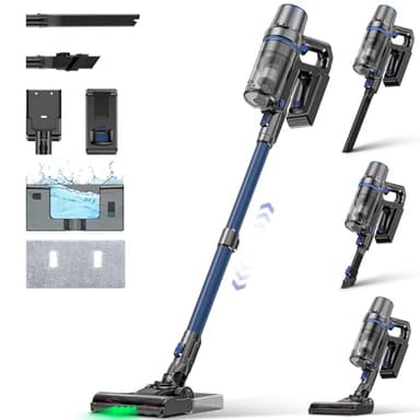 Linkifly A10 Aspirapolvere Senza Fili, 2-in-1/550W/45Kpa Aspirapolvere Lavapavimenti Potente, 60 min Autonomia, Serbatoio dell’Acqua, Elimina la Polvere, Sporco e Macchie