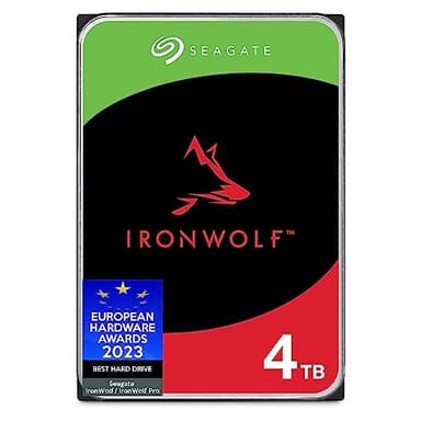 Seagate IronWolf, 4 TB, Unità Disco Interna, SATA da 6 Gbit/s, CMR 3,5", 5.900 giri/min, con Cache da 64 MB, per Sistemi NAS RAID, Servizi Rescue, ST4000VNZ06