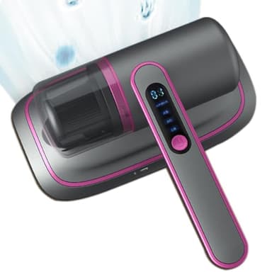 Redcoutt Battimaterasso, 13Kpa Aspirapolvere Portatile per Materassi con Luce Viola, Aspirapolvere Leggero e Ricaricabile, Pulizia Efficace di Cuscini, Lenzuola, Materassi, Divani, Letto